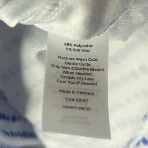 Talbots sun shirt UPF 50 tie die blue stripes size small - Picture 6 of 9